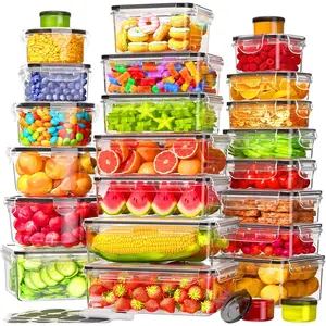 50 PCS Food Storage Containers with Lids Airtight, Total 629oz, BPA-free, Food-grade, Eco-friendly Material, Leak Proof Plastic Containers, Microwave/Dishwasher Safe