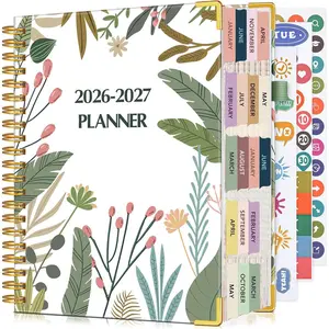 Planner 2026-2027, 18 Months Weekly and Monthly Daily Planner from January 2026 - June 2027, 8.5" x 11" A4 Large Hardcover Agenda Organizer Book 2026 with Tabs, Spiral Yearly Calendar Planners for School Work , Colorful Botanicals