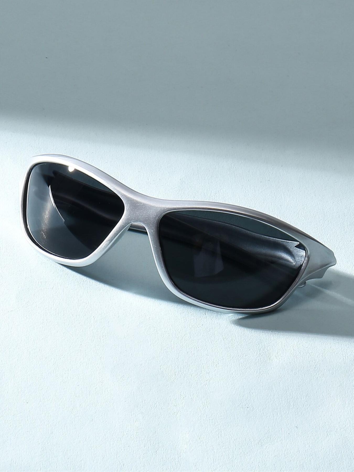 Unisex Vintage Y2k Style Sunglasses, Trendy Casual Sporty  Wrap Around Sunglasses for Everyday Use, Fashion Accessories for Outdoor Activities, Lightweight Durable Sunglasses