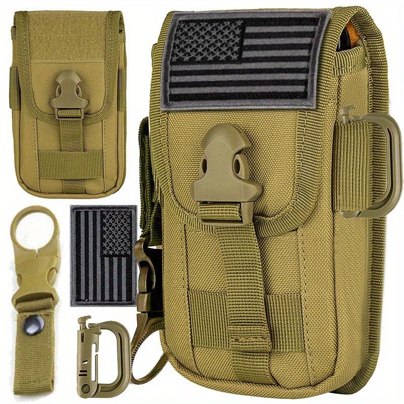Multi functional Molle Waist Bag with US Flag Patch Adjustable Phone Pouch for Hiking Running Cycling Tactical Accessories