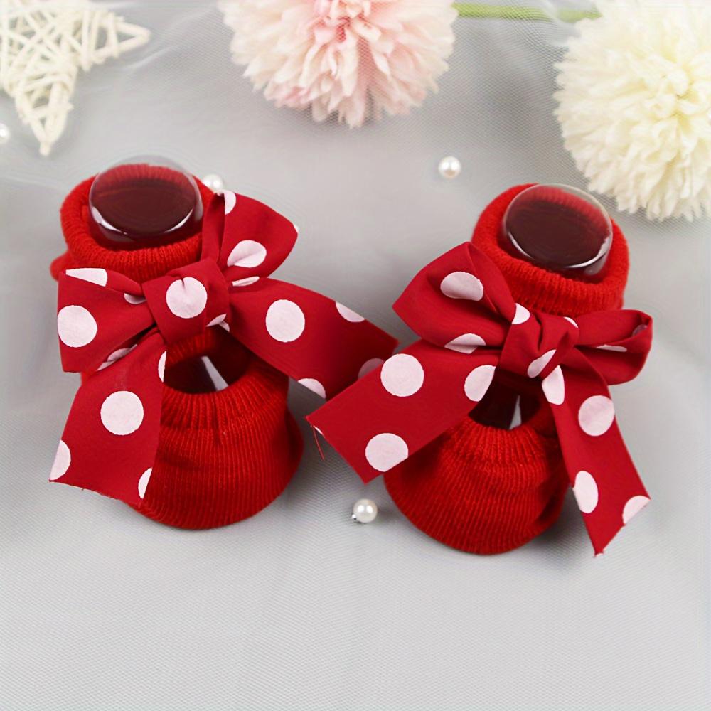 1 Pair New Style Big Red Baby Socks with Anti-Slip Sole, Baby Anti-Slip Socks, Floor Socks, Boat Socks, Suitable 0-1 Years Old