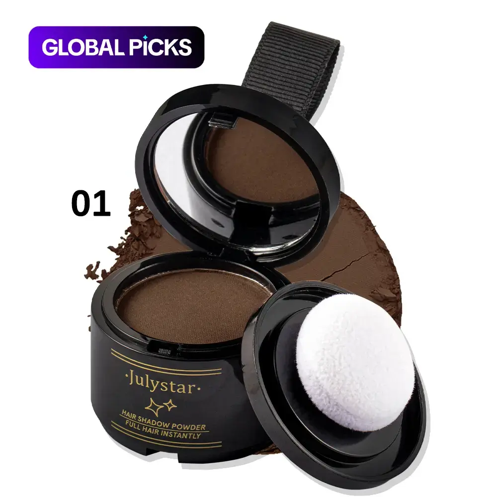 Julystar Hairline Shadow Powder, Haircare, Fine Non-Flying Long Lasting Hair Filler, Portable Touch-Up Root Concealer, Hair Touch Up For Roots, Thinning Hair & Cover