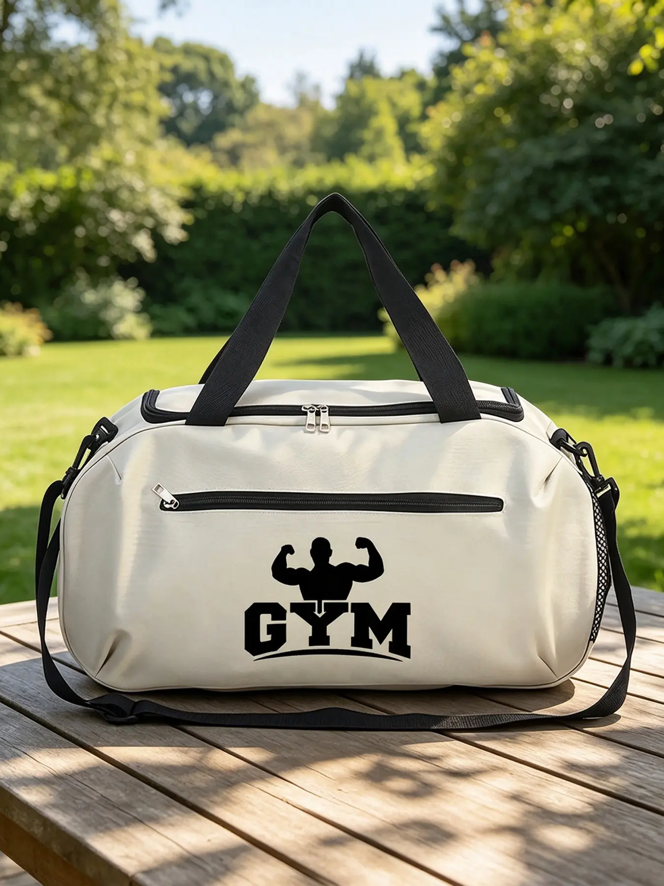 Multi-functional muscle-pattern GYM sports training bag, with layered storage and side pockets, can be worn crossbody. Suitable for training, gym workouts, short trips and business commutes.