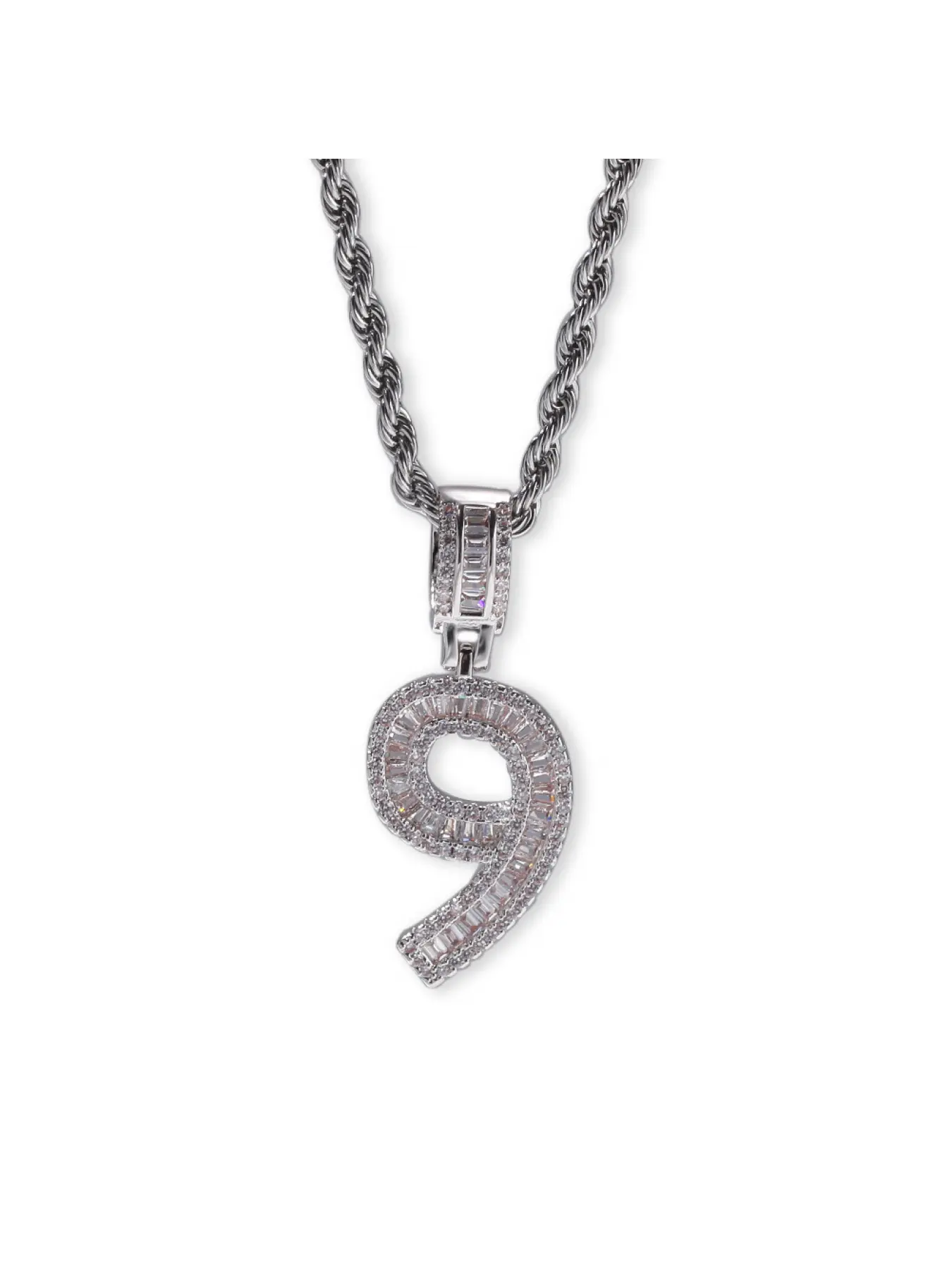 Number Pendant Necklace for Women Men, 18K Gold Plated Initial Necklace with Cubic Zirconia, Personalized Number Charm Jewelry for Birthday Gift