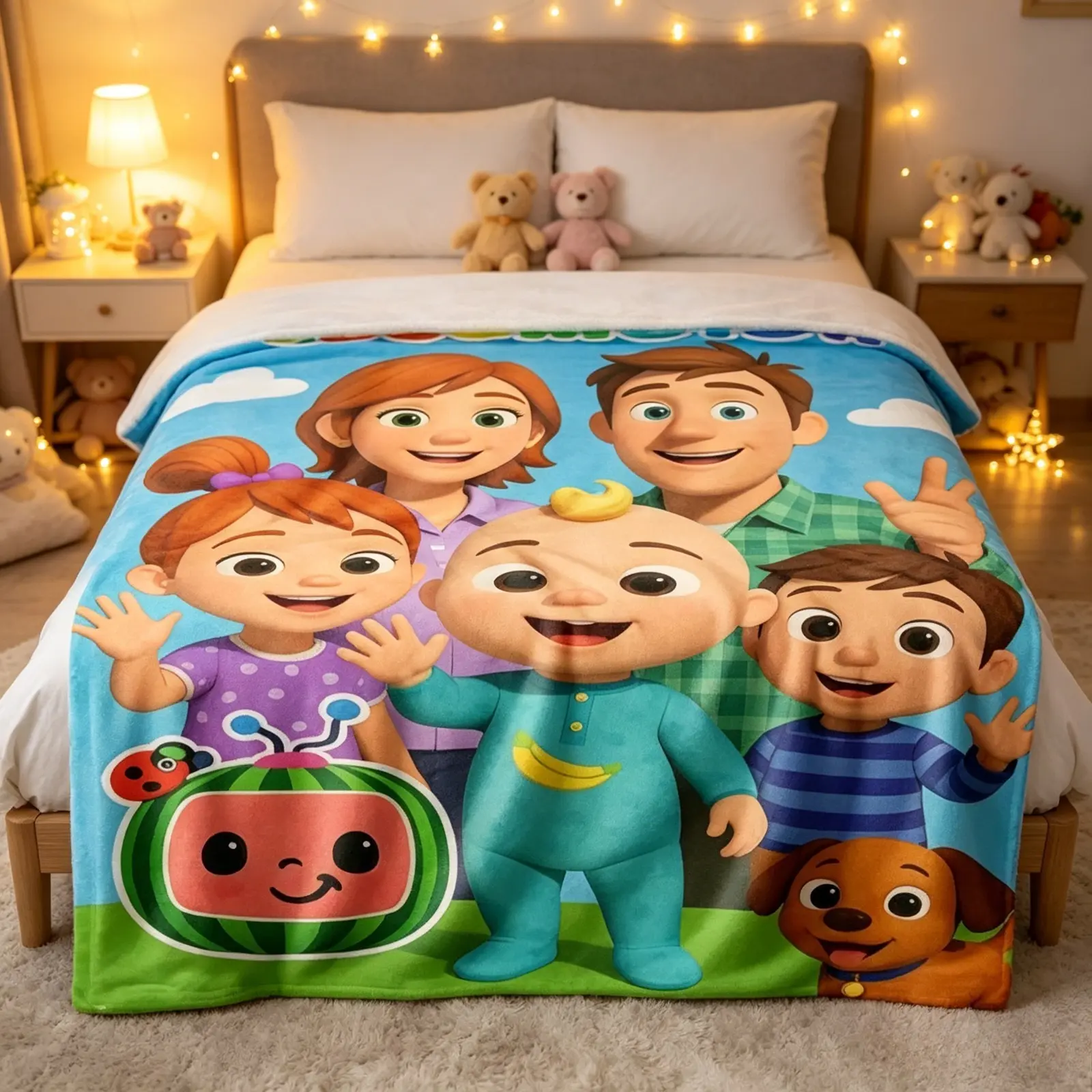 Soft Funny Throw Blanket for Kids & Adults, Cute Cartoon Character Printed Plush Flannel Fleece Blanket, Ultra Soft Cozy Air Conditioner Blanket for Sofa Couch Bed, Kids Room Decor, Lightweight Travel Nap Blanket, All Season Blanket, Birthday