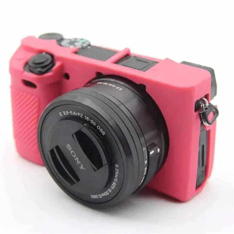 Silicone Full Body Digital Camera Case with Handle - Soft Armor Skin Cover, Abrasion Protection Accessory for Sony Alpha A6100, A6300, A6400