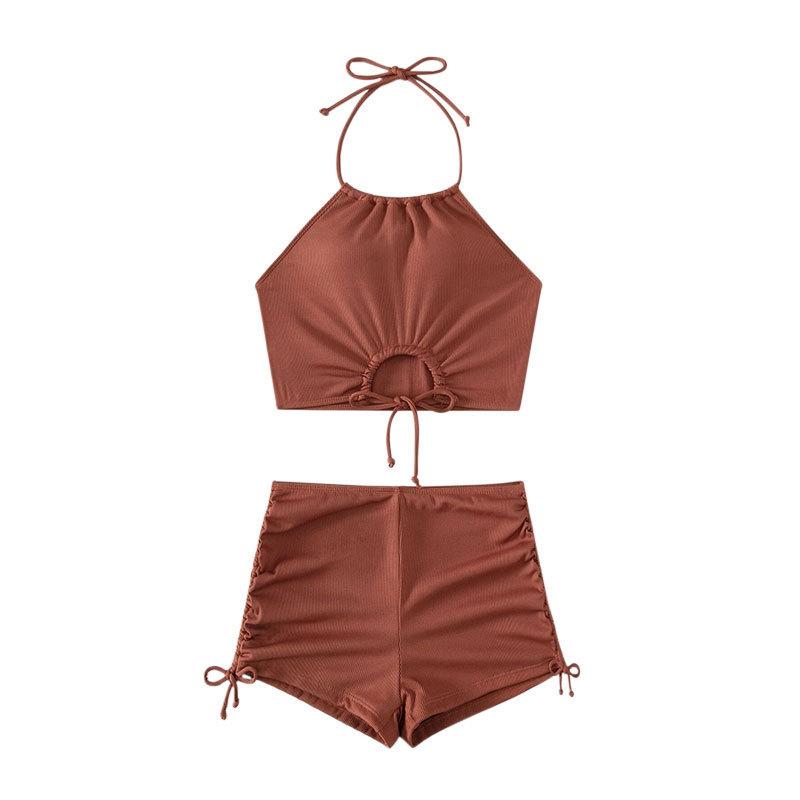 Stylish Drawstring High-Waist Bikini Set – Chic & Comfy Summer Look