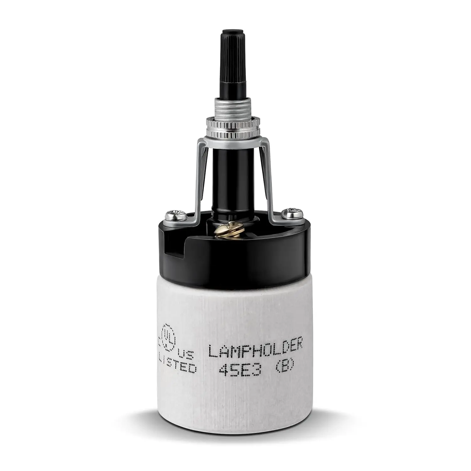 E26 Porcelain Lamp Socket with Rotary Knob  - High Temperature Resistance, UL Listed, 250V 250W for Safe Lighting Replacements (1 Pack)