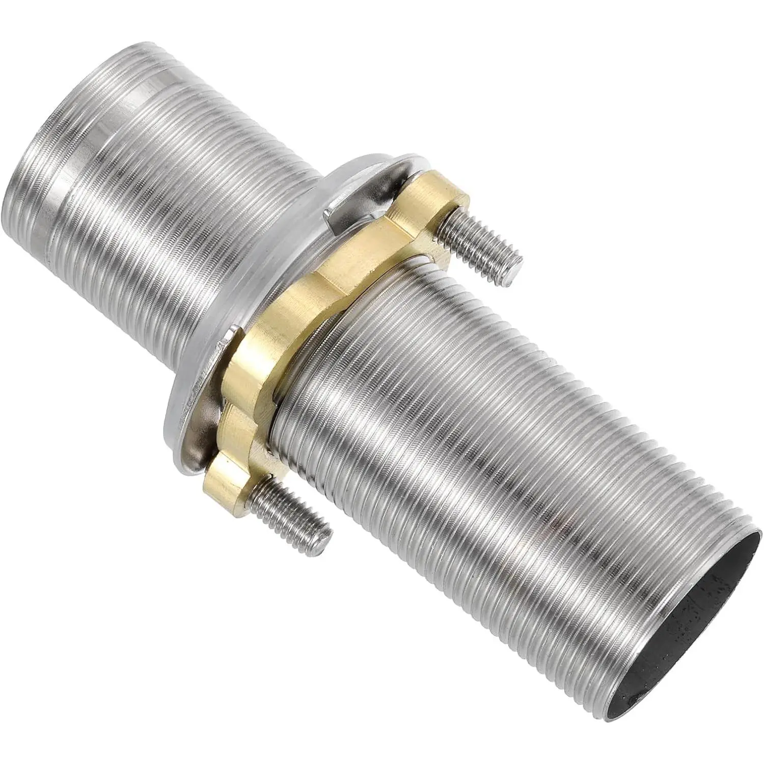 Faucet Mount Extension Shank 4"x 1.25" Stainless Steel Pipe Faucet Extension Nipple Locknut Kit, Extension Threaded Lengthen Fixed High Foot with Nut and Gasket Faucet Fittings