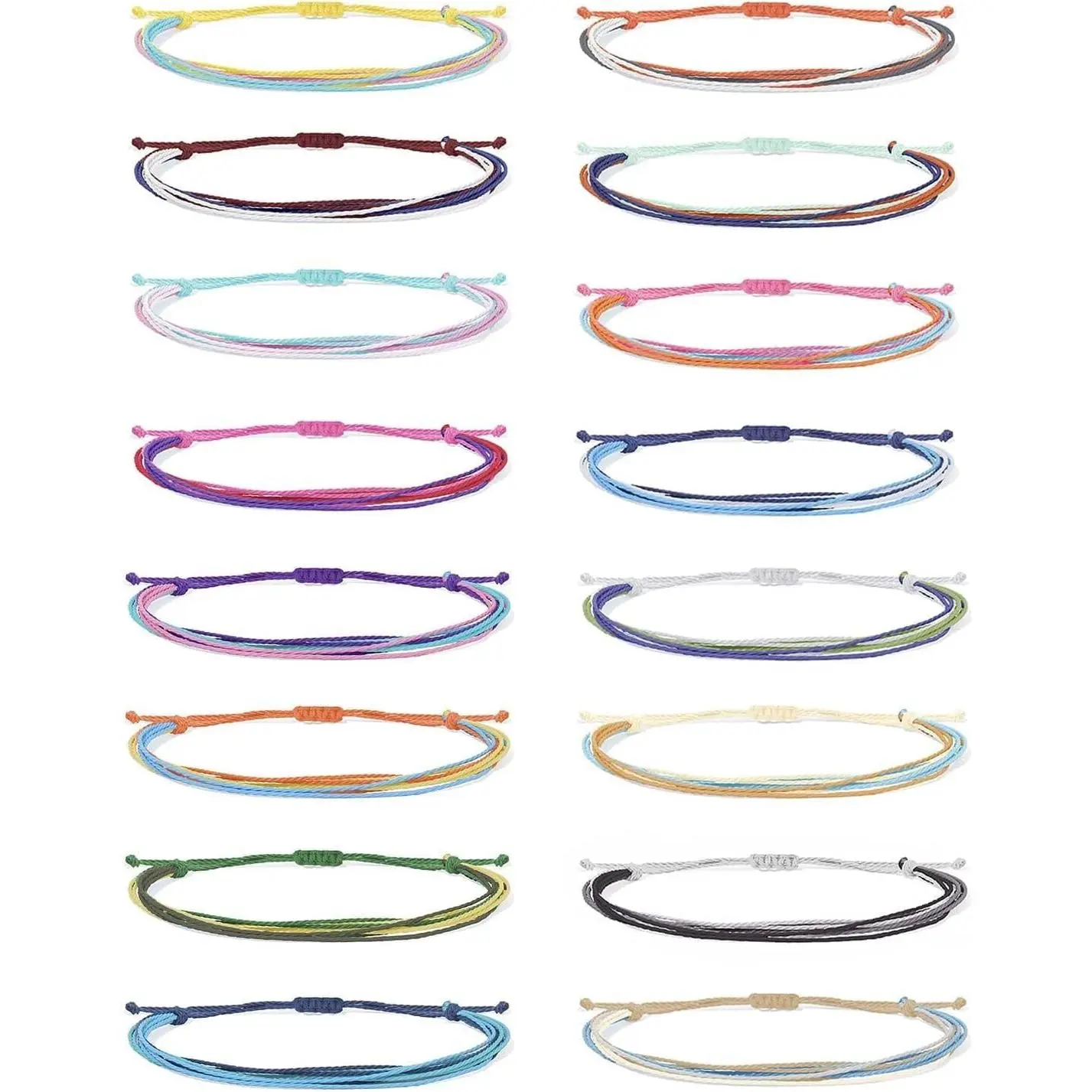 Adjustable String Bracelets for Women Men Beach Friendship Bracelet Set Summer  Wave Surfer Cord Bracelets Colorful Boho   Party Favors Gifts