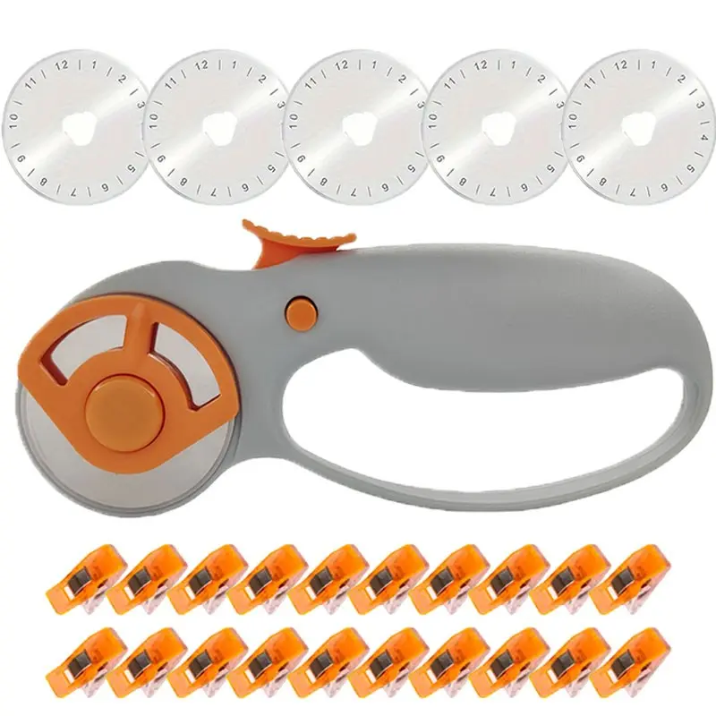 26-Piece Sewing Tool Set, Sewing Kit, Includes 45mm Rotary Cutter, Sk5 Blade, Sewing Clips, Ideal for DIY Crafts, Leather, Fabric, Paper Art, Home Tools, Sewing Supplies