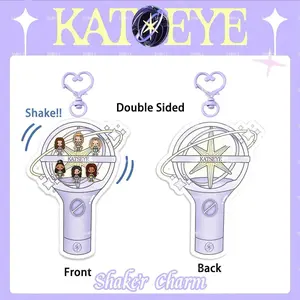 KATSEYE Shaker Charm, Kpop  Lightstick Keychain,Kpop Fans Merch Goods, 2D Acrylic Shaker Keychain, Bag Charm, Birthday Gift