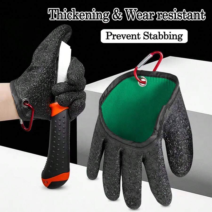 Fishing Gloves - Professional Anti-Slip Catch Fish Gloves,Puncture Proof Ice Fishing Glove For Handling,Catching,Cleaning,Hunting,Fisherman Fishing Accessories