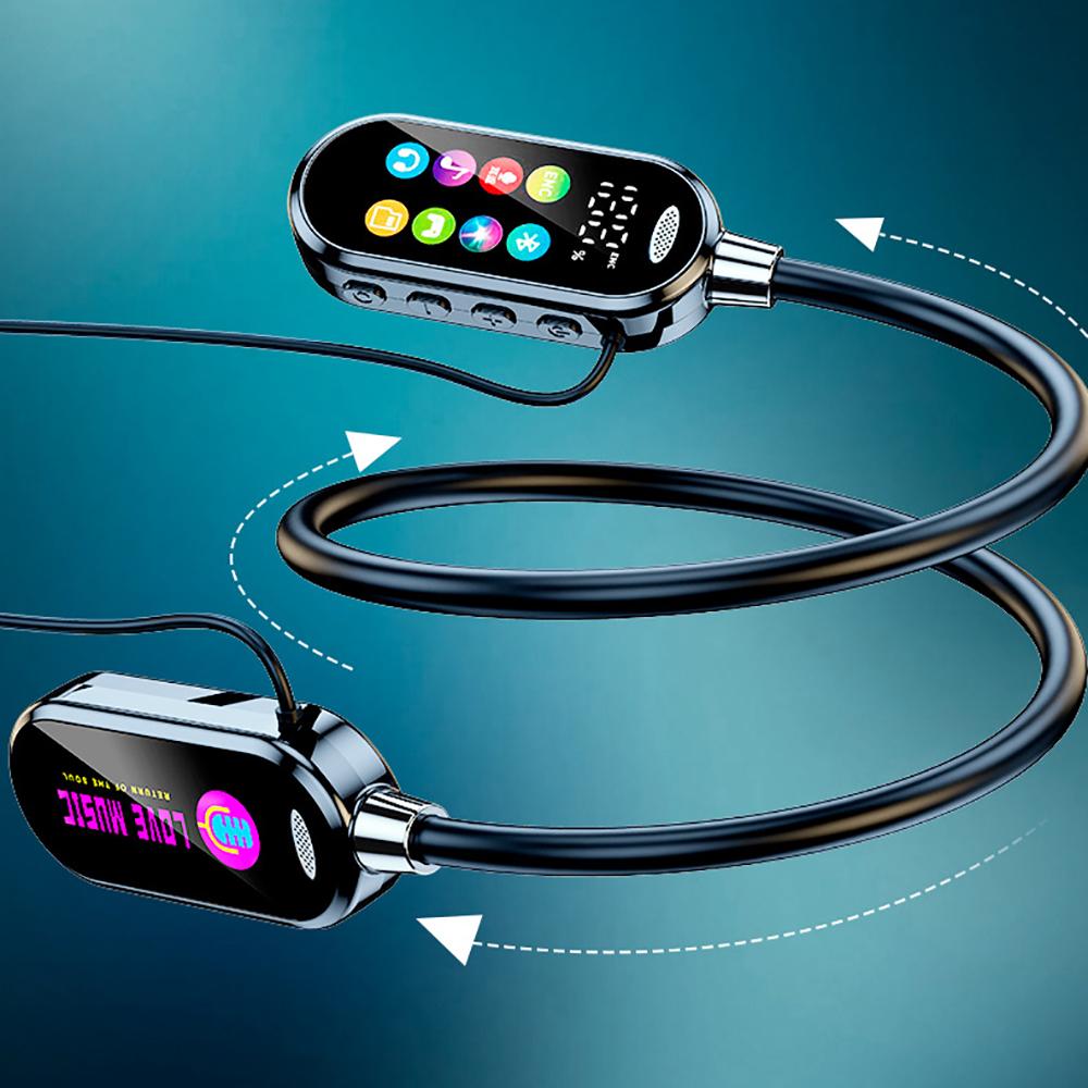 Bluetooth 5.4 Earphones Neckband Headphones Color Screen Wireless Headsets Noise Reduction Earbuds Earphone Monitor audio music video sport