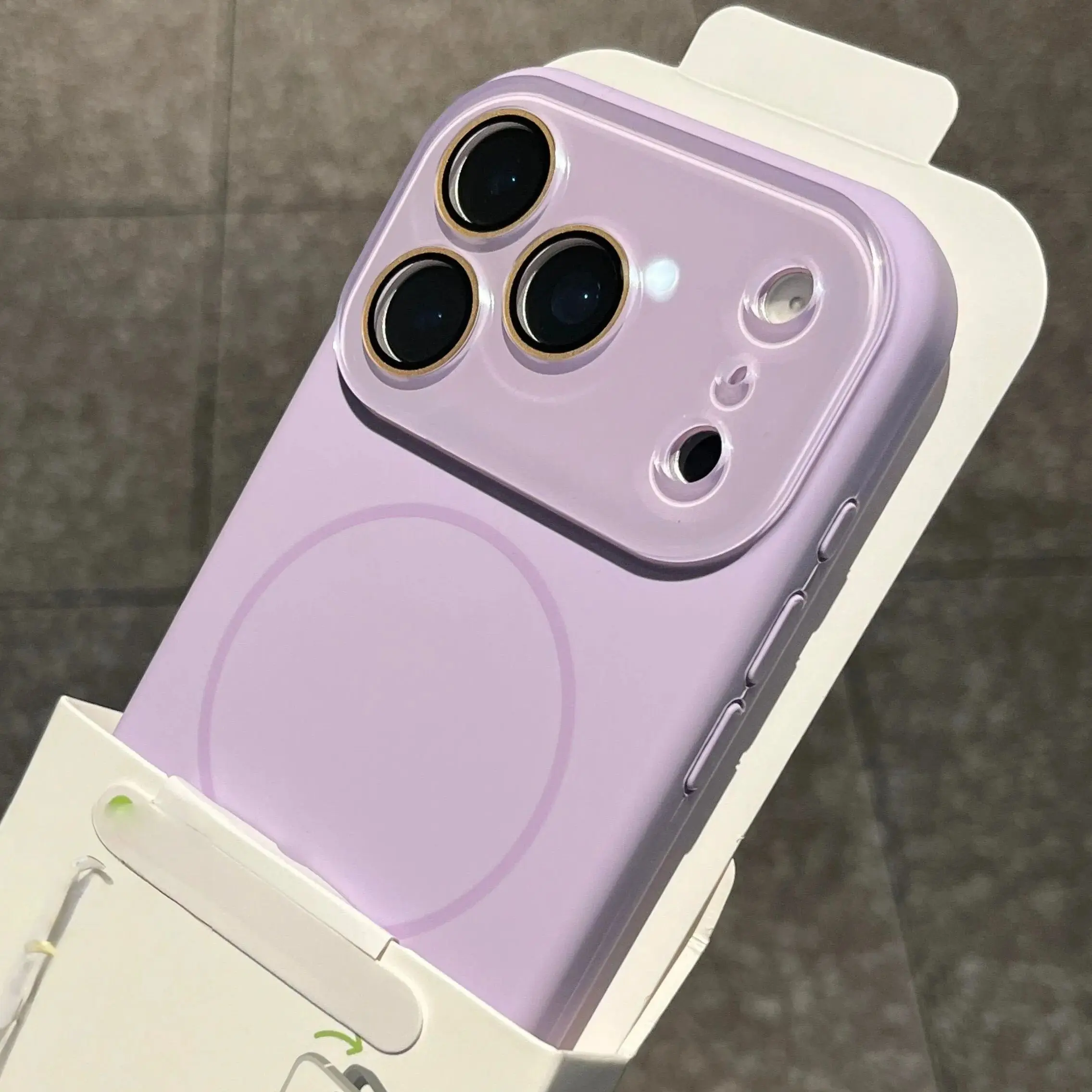 For iPhone 17 Lavender Original Liquid Silicone Case for Apple Air 16 15 14 13 Pro Max Soft Big Window Camera Shockproof Case