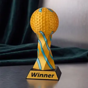 Creative Luxury Golf Trophy 3D Printed Plastic, Home Office Decorative Item, Unique Gift Idea, Modern Aesthetic Design