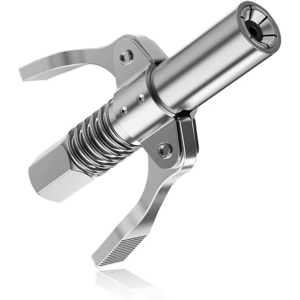 Grease Gun Coupler, Double Handles Quick Lock Release Grease Gun Tip with 6 Thickened Jaws, 12000 PSI High Pressure Grease tings  with All Grease Guns (1 PC)