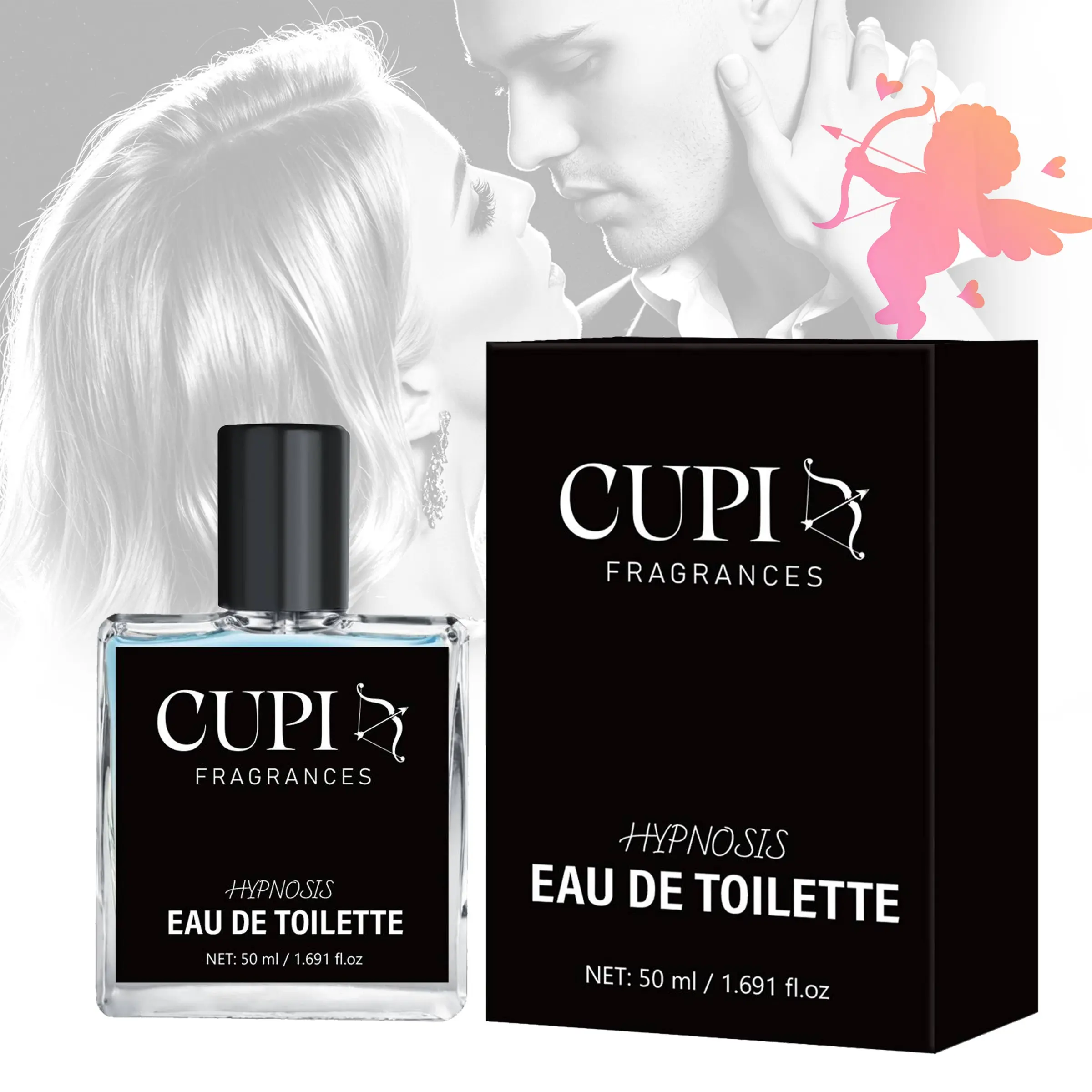 CUPI Hypnosis Pheromone Cologne Unisex Eau de Toilette50ml/1.691fl.oz, Vanilla Amber Musk Long Lasting Floral Fragrance Spray, Confidence Boost Perfume for Date Office Daily Use, 50ml Luxury Perfume Gift Box for Men Women