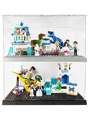 SUNDAY MIRTH Display Case for Minifigure Action Figures Blocks, Display Box Storage for Lego Minifigures, Suitable for Lego Lovers, Black