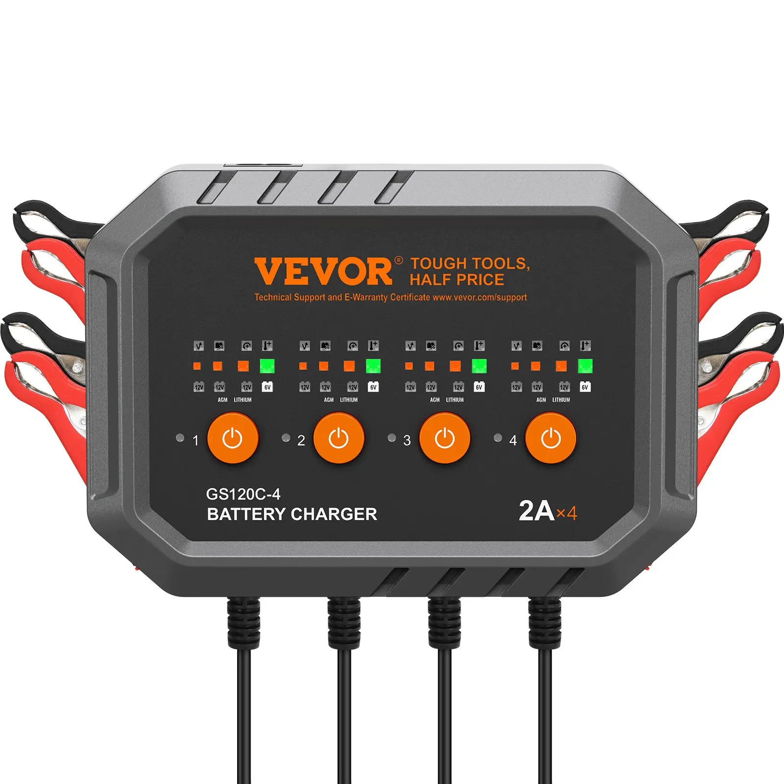 【DealsForYouDays】VEVOR Smart Battery Charger, 8-Amp, LiFePO4 Lead-Acid (AGM/ Gel/ SLA) Car Battery Charger, Fully-Automatic Charger Maintainer for Boat Motorcycle Lawn Mower Golf Cart Marine Deep Cycle