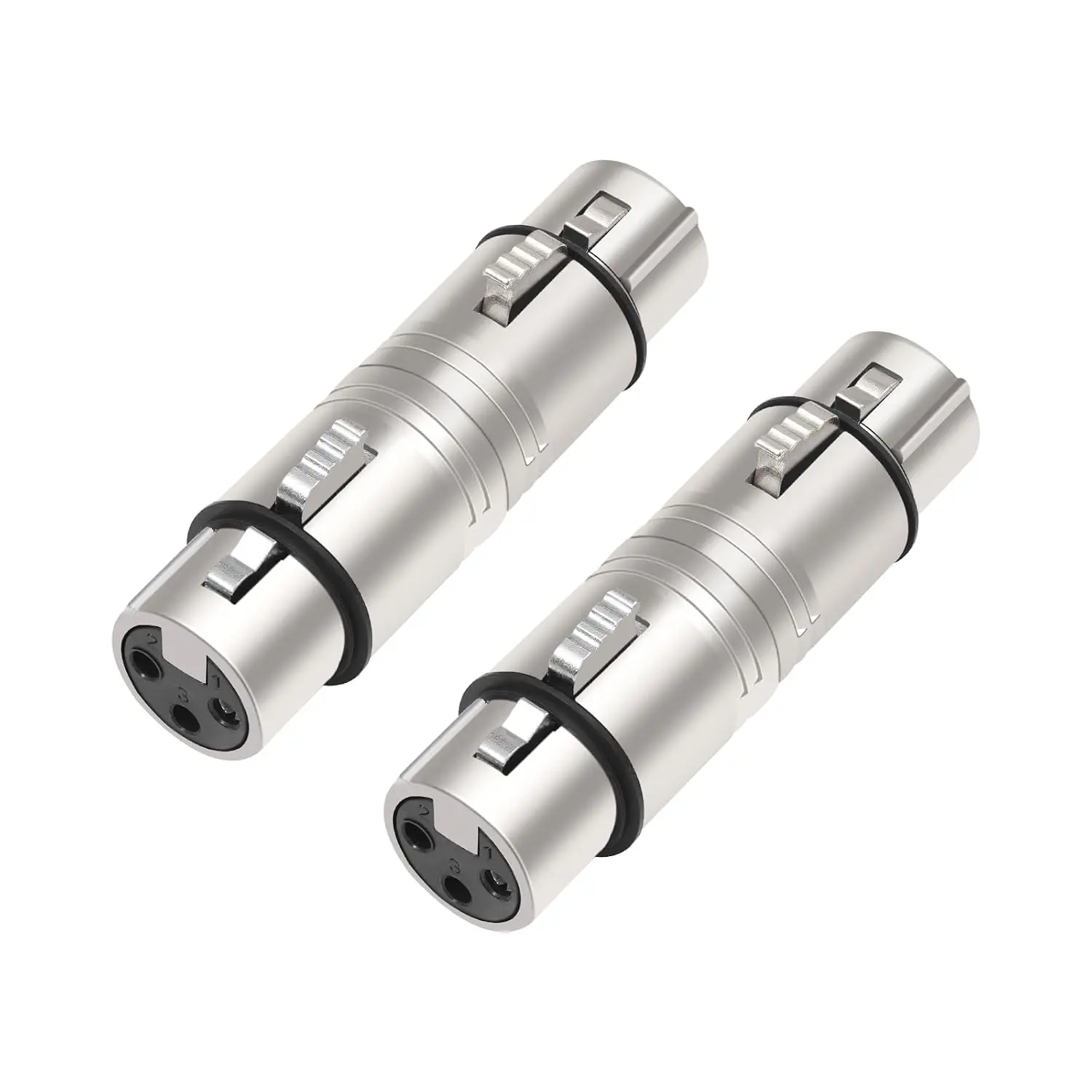 XLR Female to Female, XLR 3 Pin Female to 3 Pin Female Adapter,Mic XLR Audio Adapter,XLR 3-Pin Gender Changer Microphone  Adapter-2Pack