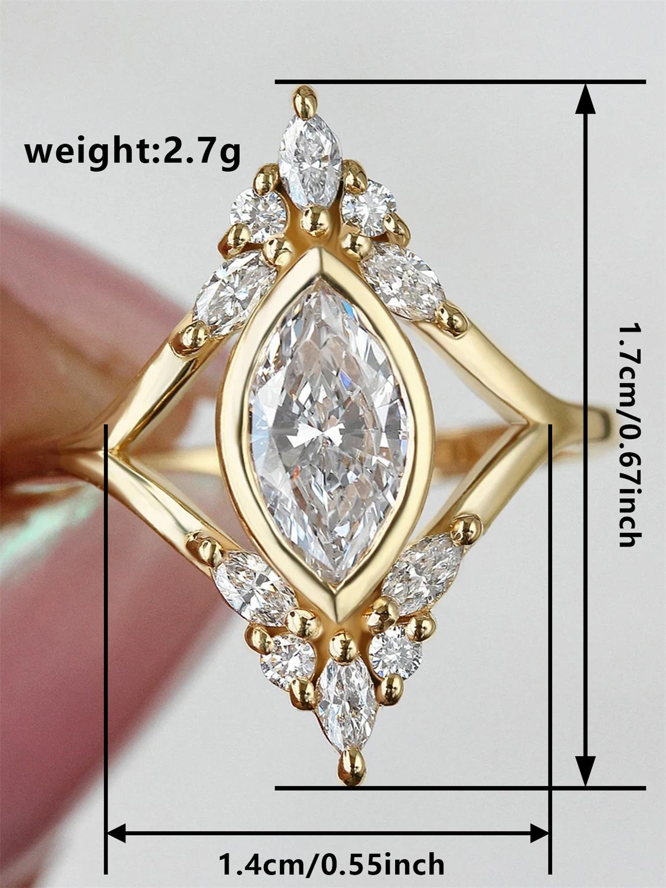 Fashion Hollow Out Design Rhinestone Decorated Ring, Princess Ring, Fashion Hand Jewelry for Party, Daily Clothing Decor, Trendy All-match & Exquisite Jewelry for Birthday Gift, Elegant Rhinestone Ring