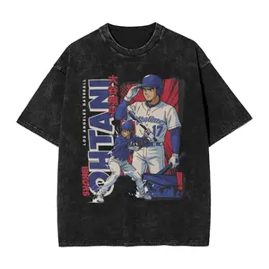 Shohei Ohtani Anime Retro Baseball T-Shirt, Vintage Washed LA Shotime No.17 Sports Graphic Casual Tee, Unisex For Men Women
