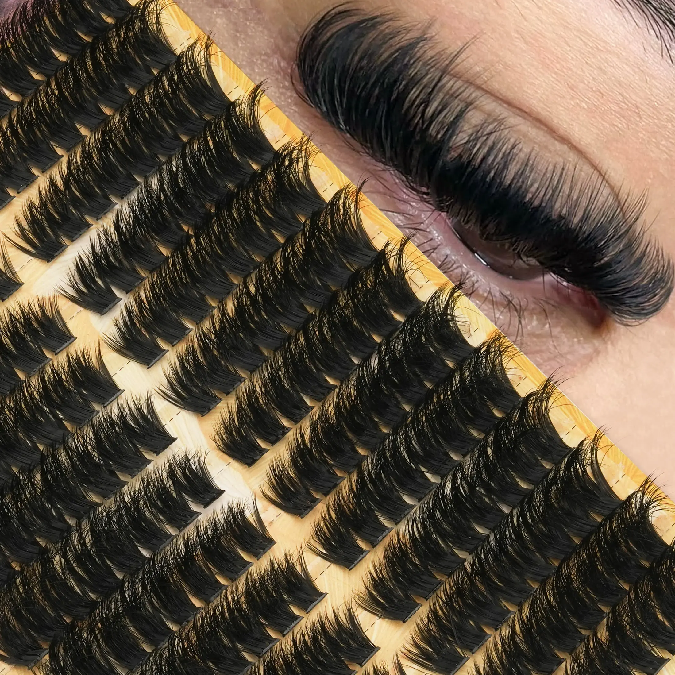 208 Pcs DIY False Eyelash Clusters, D Curl, 100D Classic Lashes, 10-18mm Mixed Length, 3D Voluminous, Easy to Apply Makeup Tool, Single Cluster