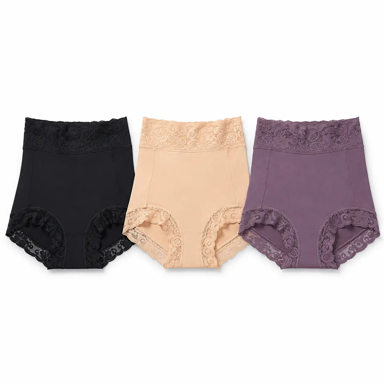 2 Pack Shapewear Shorts for Women, High Waist Tummy Control Butt Lifter, Compression Body Shaper with Floral Lace for Dresses, Skirts & Skinny Jeans, Fits