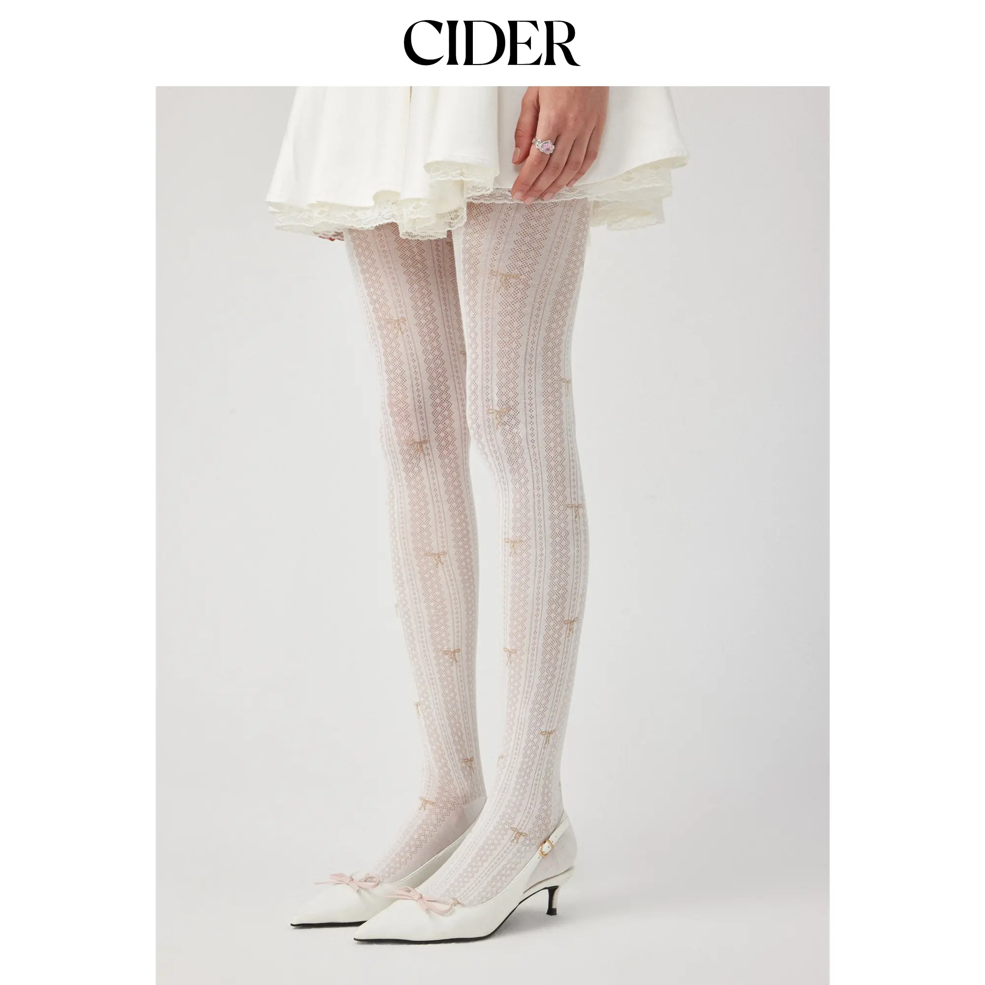 Cider BOWKNOT LACE TIGHTS