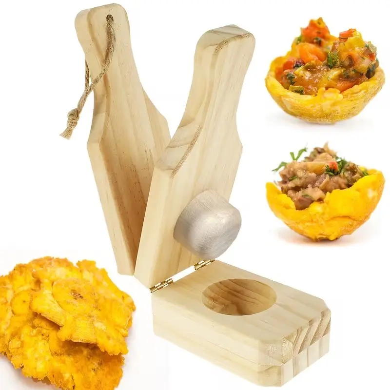 Bamboo Banana Stalk Press, Dual-Use Juicer for Fried Bananas and Banana Cups, Authentic Caribbean Flavor, 6.8 X 3 X 2.36 Inches