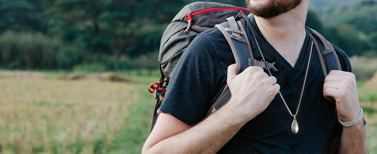 Pill Holder Necklace Pill Case Pill Container Necklace for Men Christmas Gifts Stocking Stuffers Waterproof Pill Holder Emergency Aspirin Small Pill Box W/Chain Tiny Fob