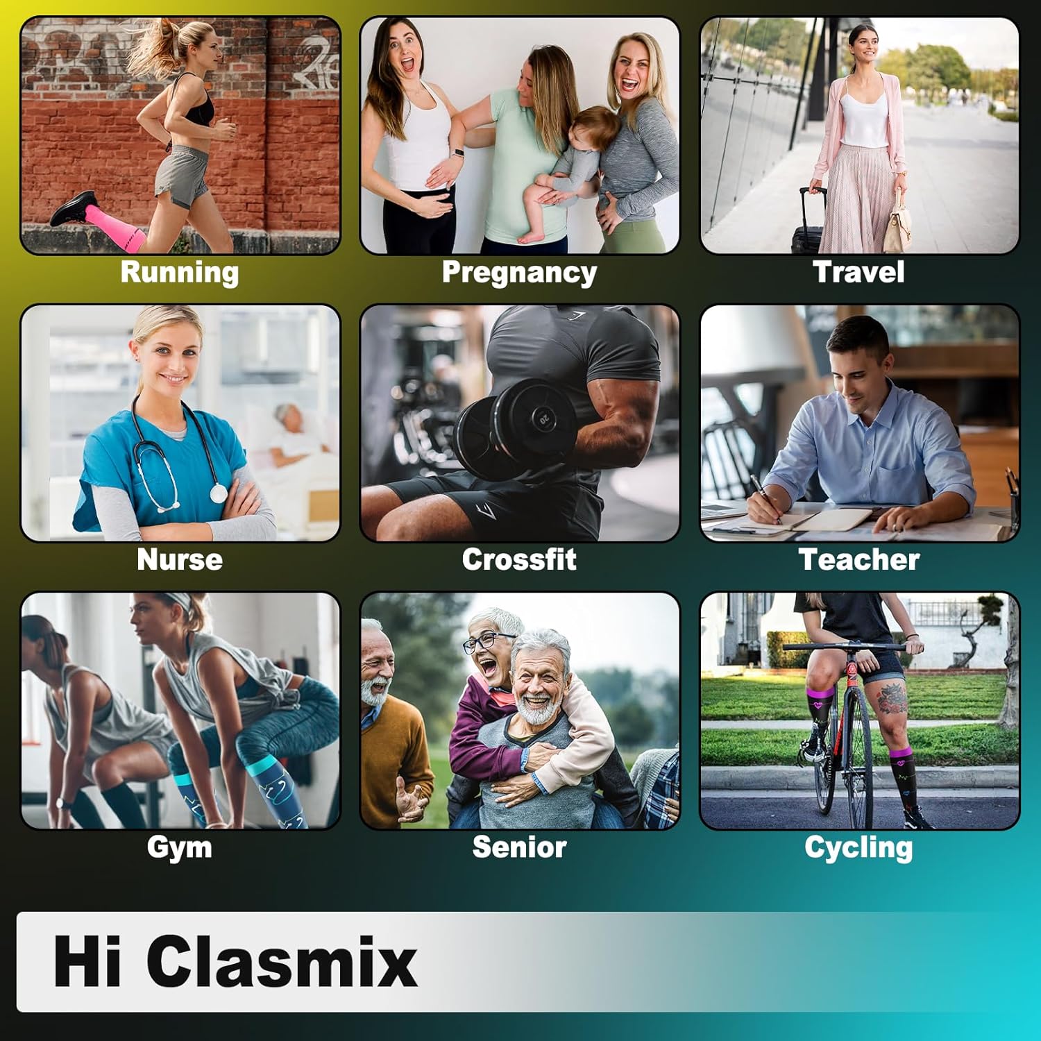 Copper Compression Socks 6-Pack for Women Men Medical Grade Graduated Support Circulation Boost Running Nursing Athletic Diabetic Socks Unisex Relieve Muscle Fatigue