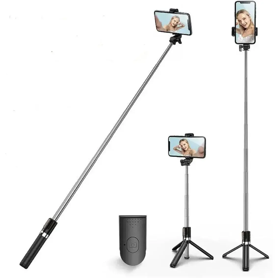 67” Phone Tripod & Selfie Stick Travel Tripod for  Selfies, with Phone Holder 360° Rotation Extendable Selfie Stick for  for Travel/Selfie/Vlog Compatible with/Android