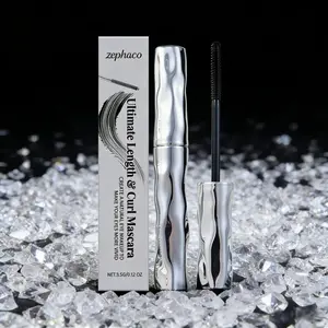 Zephoco Waterproof Mascara Gel Lengthening Natural Curl Smudge Proof No Clumps Long Lasting Thin Brush Volumizing Mascara Black