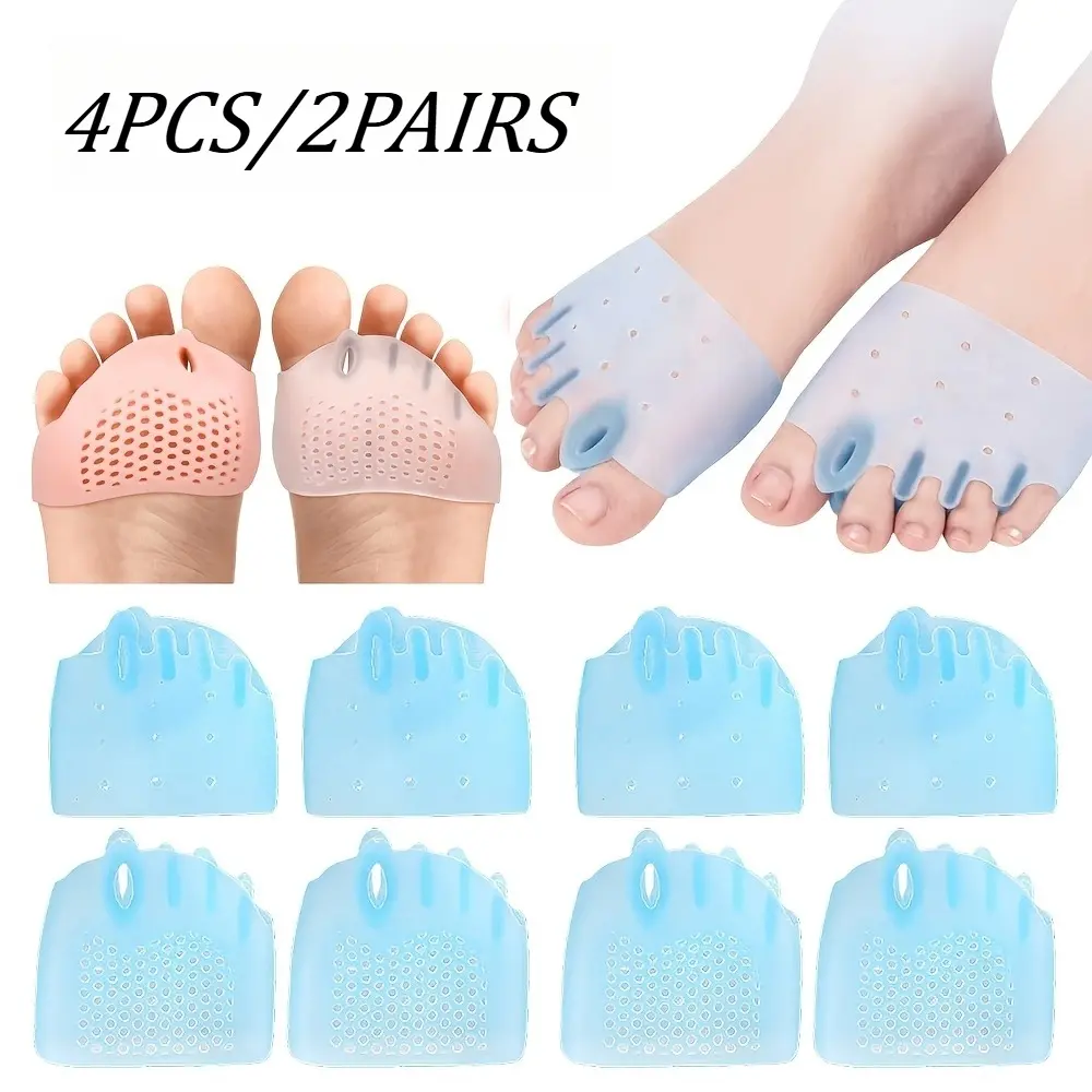 4 Pieces (2 Pairs) Metatarsal Pads, Soft Comfortable Active Forefoot Support Pads, Snug Fit Ball of Foot Cushions, Universal Fit for Most Shoe Types
