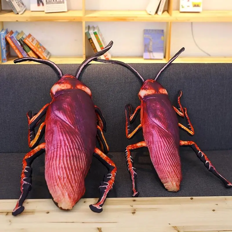 3D Simulation Cockroach Plush Toy, Unisex Weird Creative Pillow Cushion, Stress Relief Novelty Gift for Children's Birthdays