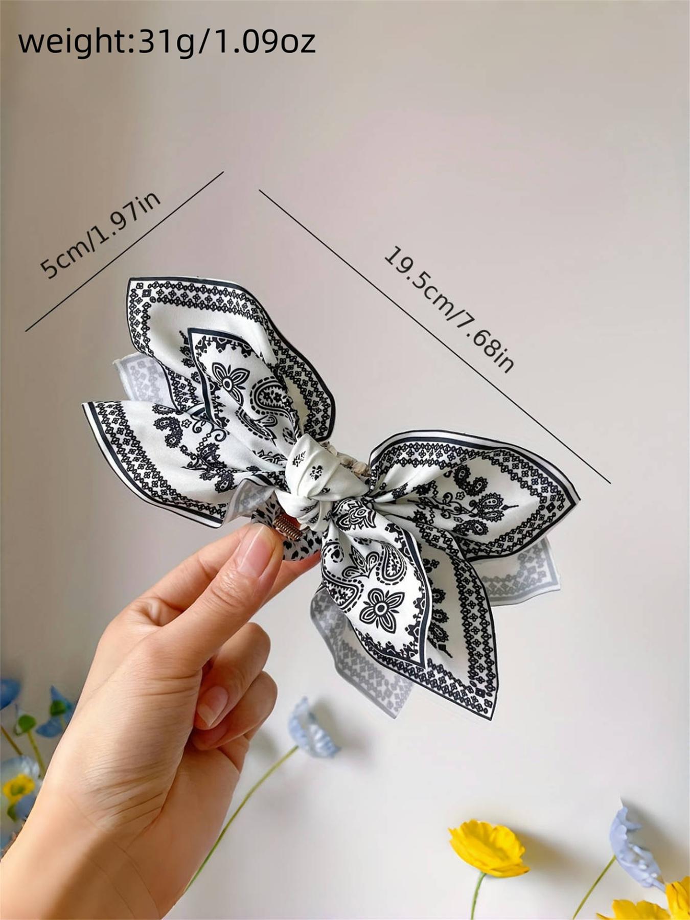 3pcs/1pc women's paisley pattern printed double-sided layered fabric bow hair clip, ponytail bun hair bohemian style hair accessory, suitable for daily, party, Boho hair accessories, Super Cute Clips