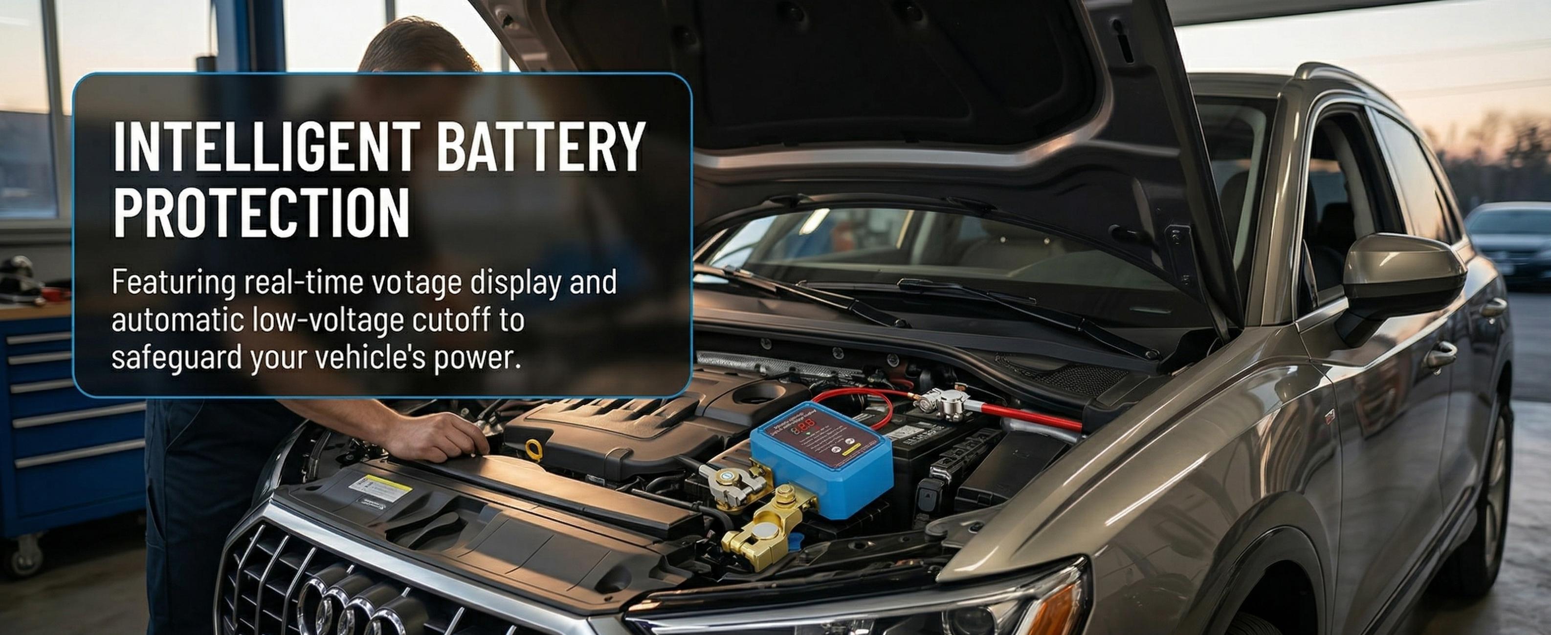 Remote Battery Disconnect Switch 12V/24V 240A with Digital Voltage Display, Anti-Theft Car Kill Switch, Wireless Control for Car Truck RV Boat, Easy Install Kit