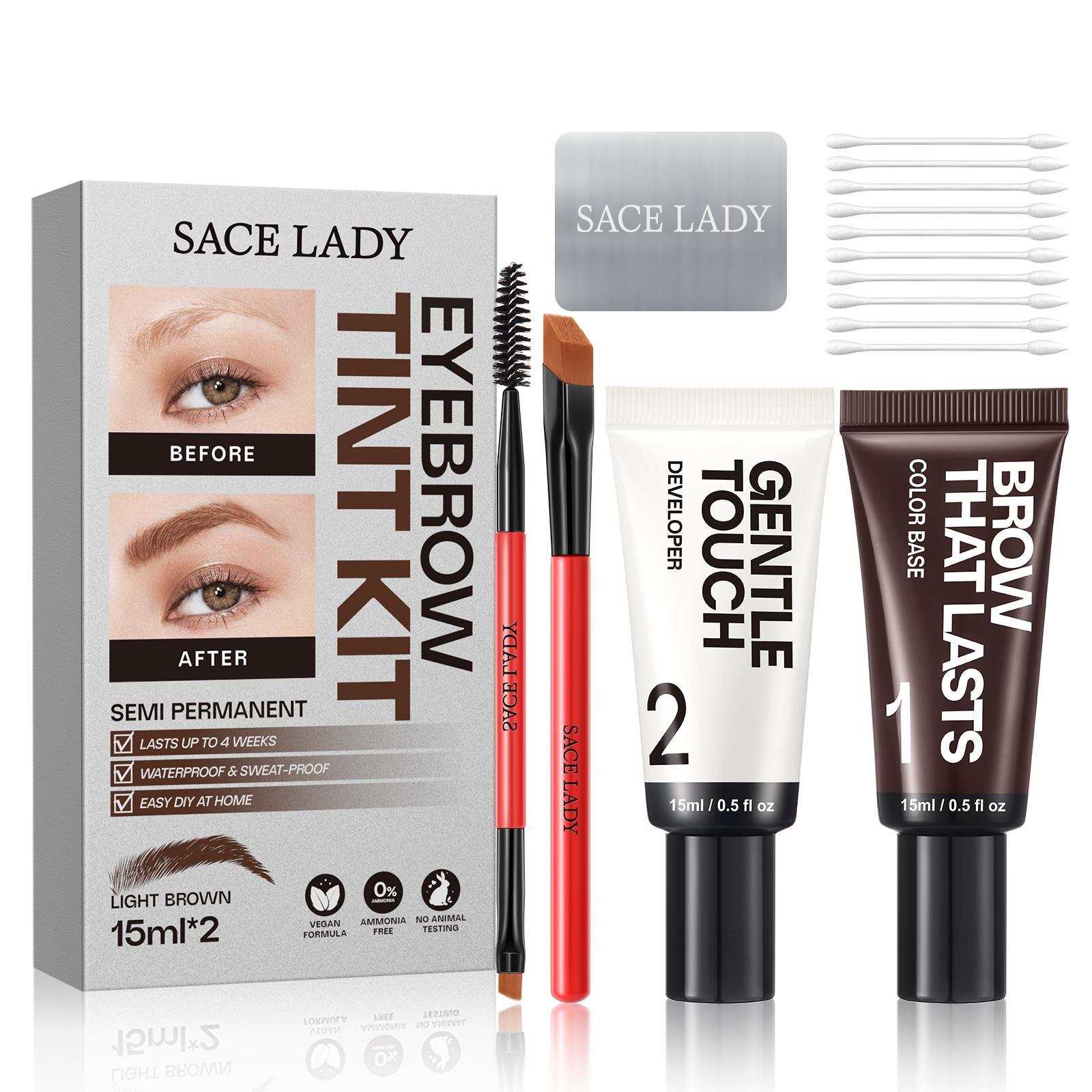 Eyebrow Tint Kit, 1 Box Long-Lasting Effect Eyebrow Dye Kit