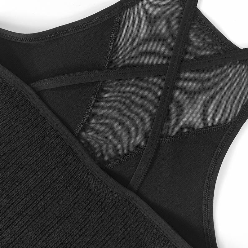 Women's Ribbed Halter Short Crop Top - Minimalist Sleeveless Backless Mesh Bralette, Supportive Stretch Polyamide Vest for Daily Casual Wear, Plus Size