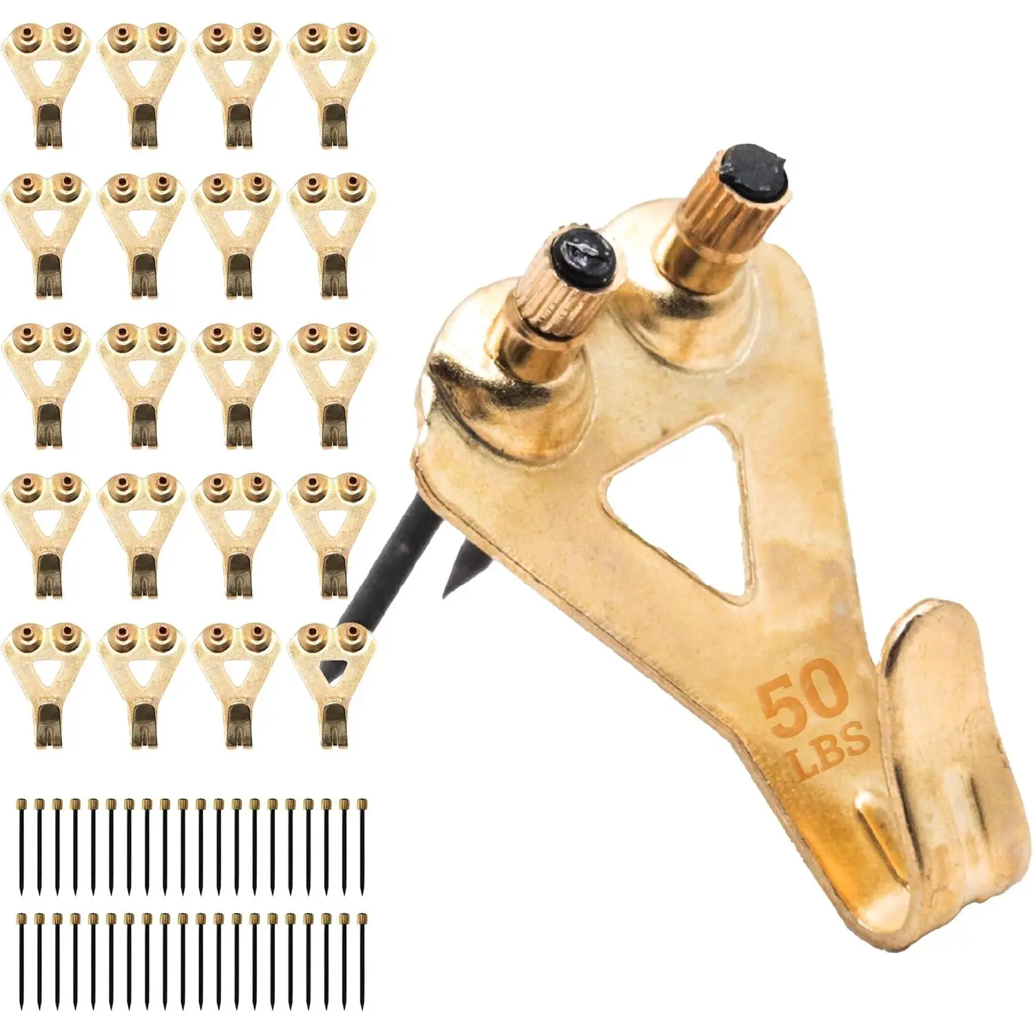 PHS - Professional  ing Hooks with Nails - Heavy Duty 50 lbs  ers for Drywall & Plaster Walls - 20 Pack Wall Hooks for s, Frames, Mirrors & Canvas Art