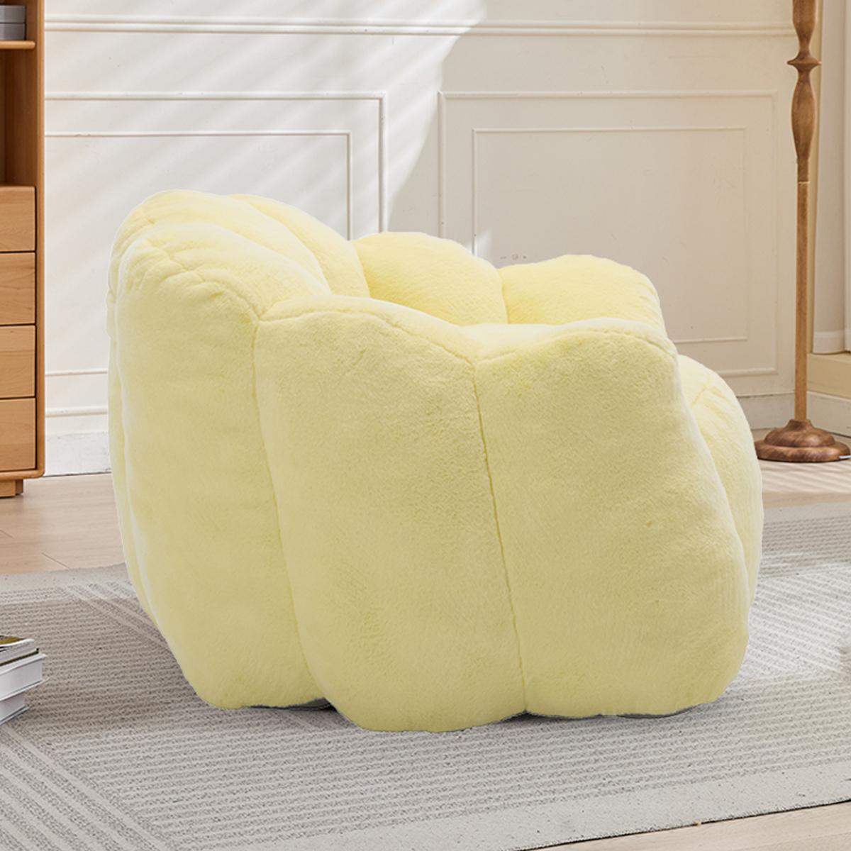 Compression Bean Bag Sofa – Lotus & Cat Shape, No Assembly, High-Density Memory Foam, Anti-Fouling Faux Fur, for Living Room Bedroom
