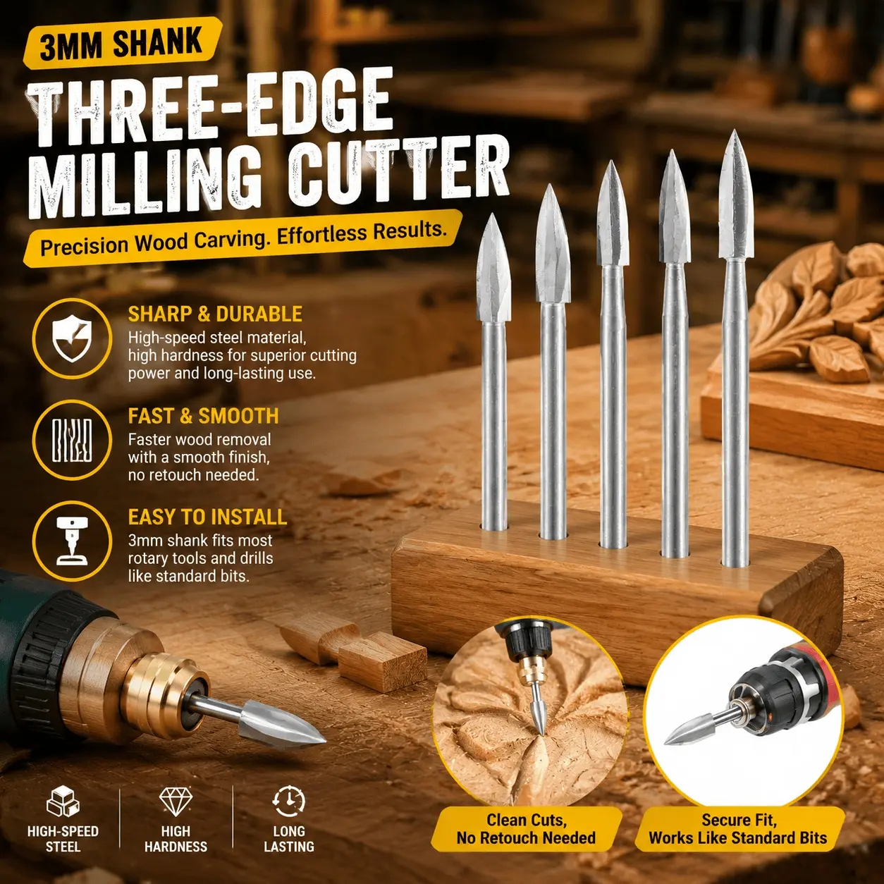 Industrial Grade Tungsten Carbide Drill Bit Set for Concrete, Tile, Ceramic, Wood, Plastic, and Soft Metal - Multi-Function Tools with Anti-Slip Handle and Wear-Resistant Coating for Home Renovation and Repairs