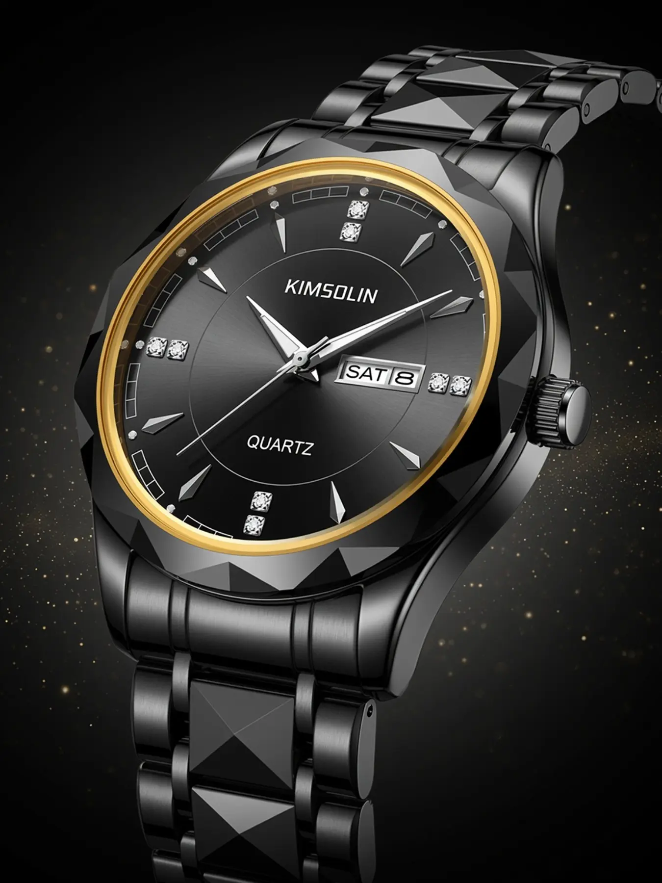 Men's Quartz Watch, Steel Band, Analog Face, Dual Calendar, Stylish Fashion, Alloy Case, Perfect for Daily Wear, Gift Idea