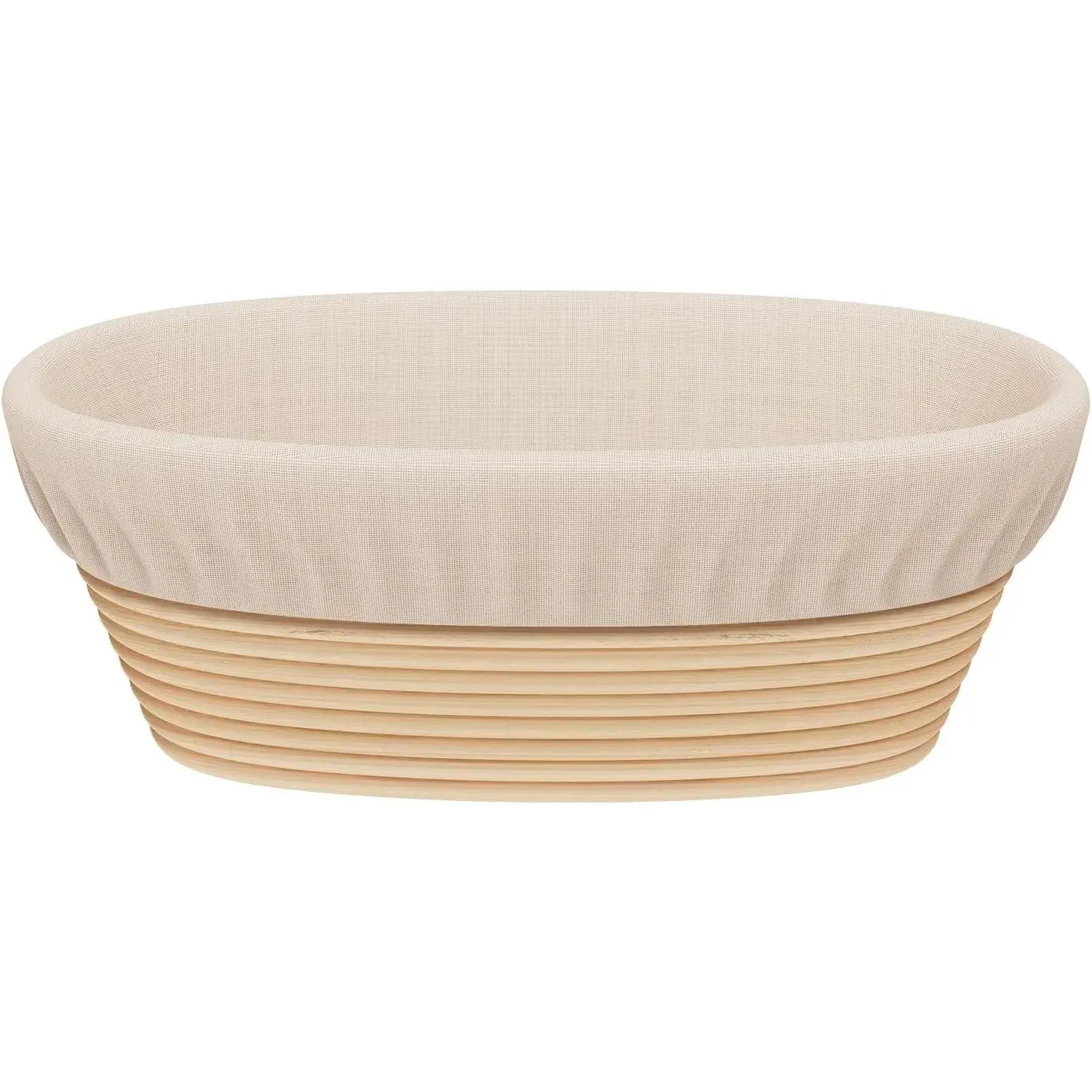 Sourdough Proofing Basket, Sourdough Bread Baking Supplies | Banneton Oval Bread Proofing Basket with Proofing Cloth Liner for Sourdough Bread, Baking (9.6 x 6 x 3 inches)
