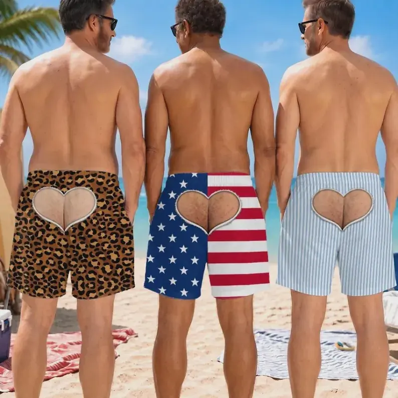 Personalized Camping Beach Shorts,Funny American Flag Swim Trunks for Men, Novelty Beach Shorts Summer Gift,Custom Gift for Men Husband Dad,Camping Trip Birthday Wear # FunnySwimShorts # CampingBeachShorts