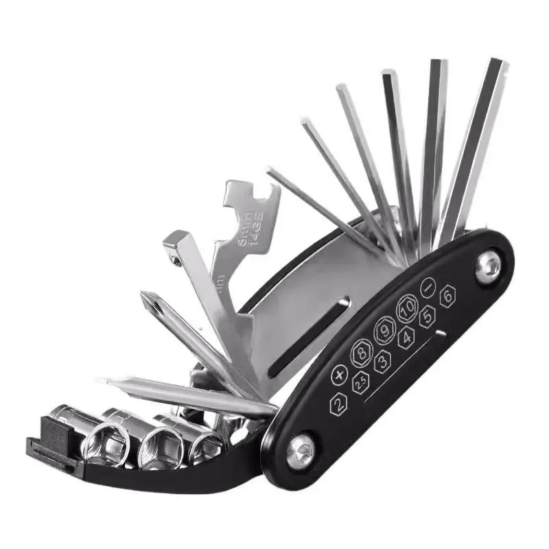 Portable Foldable Bike Tool Kit with Hex Screwdriver Socket Wrench for Men Cycling Repair Multi Function Gift for Home Electric Walking Control