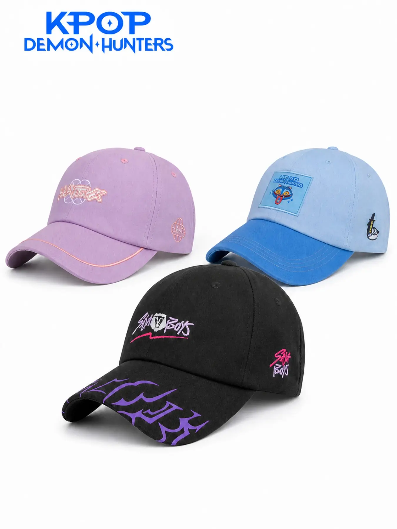 Netflix Official Kpop Demon Hunters Baseball Cap, Embroidered Saja Boys Huntr/x Derpy Tiger, Adjustable Unisex Y2K Streetwear Dad Hat