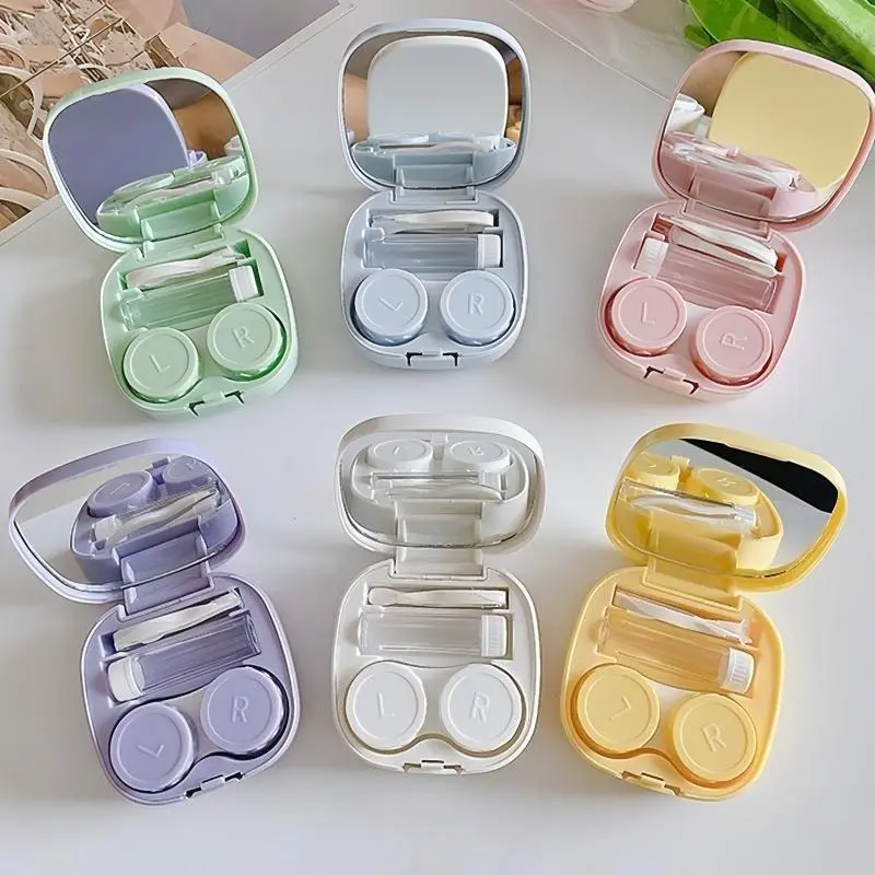 1Pcs Lightweight Contact Lens Case Kit with Hygienic Storage, Sealed Design, Travel Mirror - Portable Lens Care Accessory for Outdoor & Daily Use